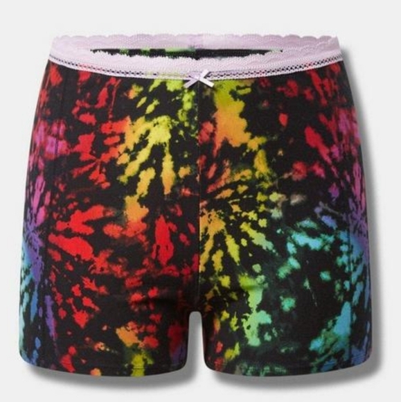 torrid Other - TORRID Foxy Lace Trim Sleep Boyshort, tie dyed explosion rich black